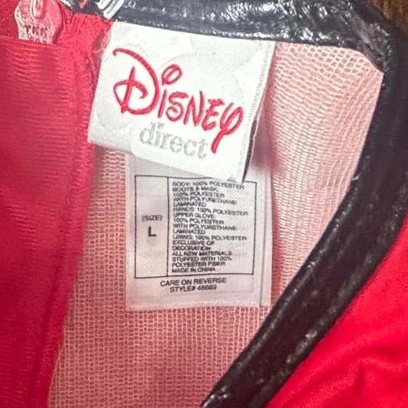 Disney‎ The Incredibles Halloween Costume Kids Large Super Hero Red Black Gloves - Picture 6 of 10